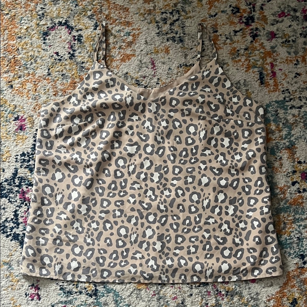 a new day Tan and Black Leopard Camisole
